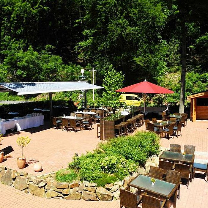 Der gemütliche Biergarten von Posts Lottental