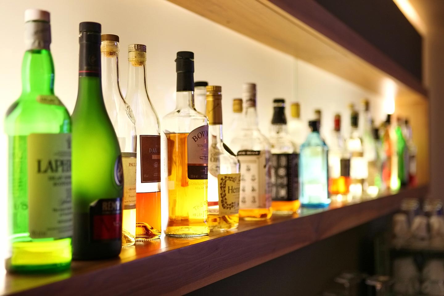 bottles in a bar